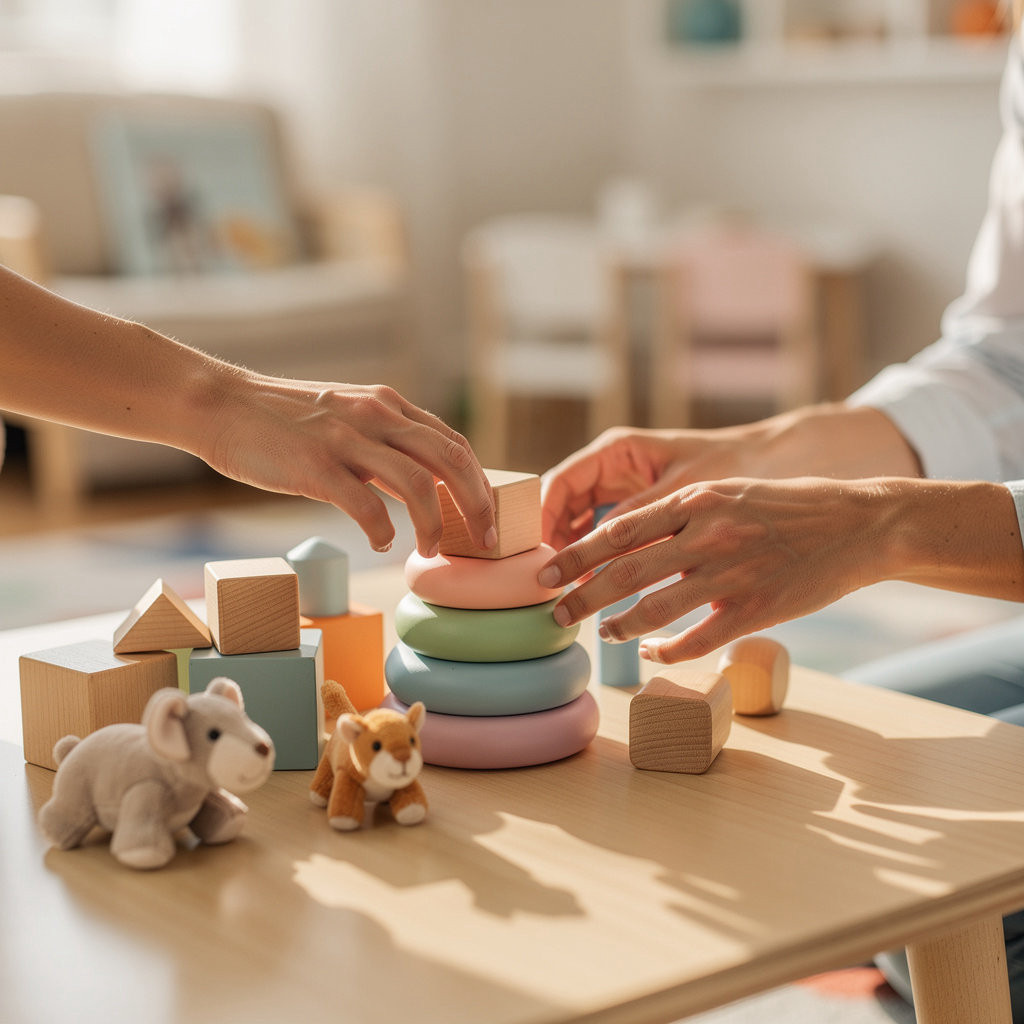 Lyrics Daycare open house event in San Diego showing families touring our welcoming childcare facility